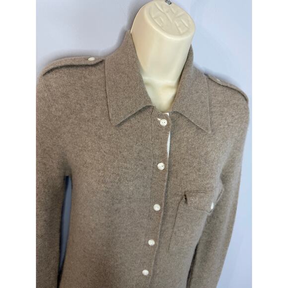 Rag & bone Ribbed Collar Button Down Sweater Midi Dress Beige Women's S - Picture 5 of 11